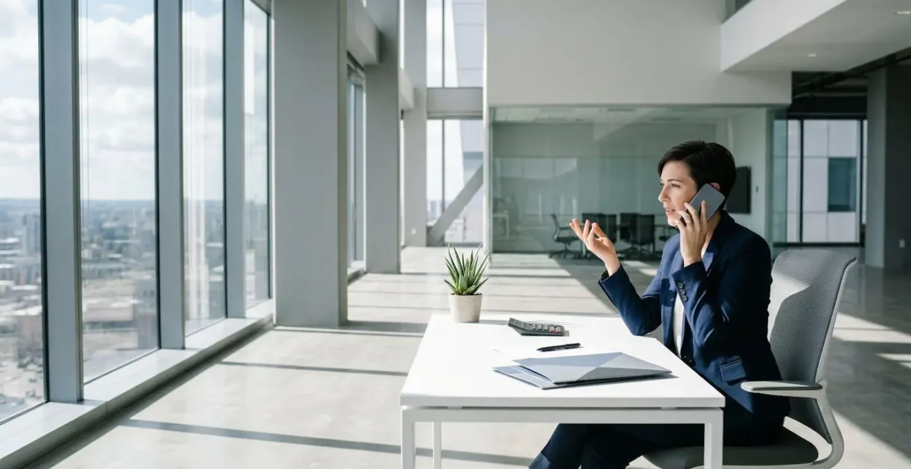 Conseiller en assurance au téléphone examinant un dossier client