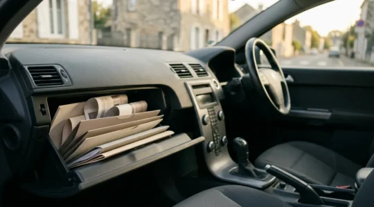 Documents essentiels dans la boîte à gants d'une voiture en France pour circuler légalement